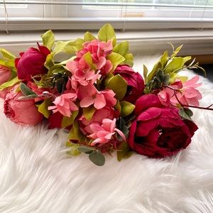 NEW Burgundy Silk Peony Flowers Bouquet 💐